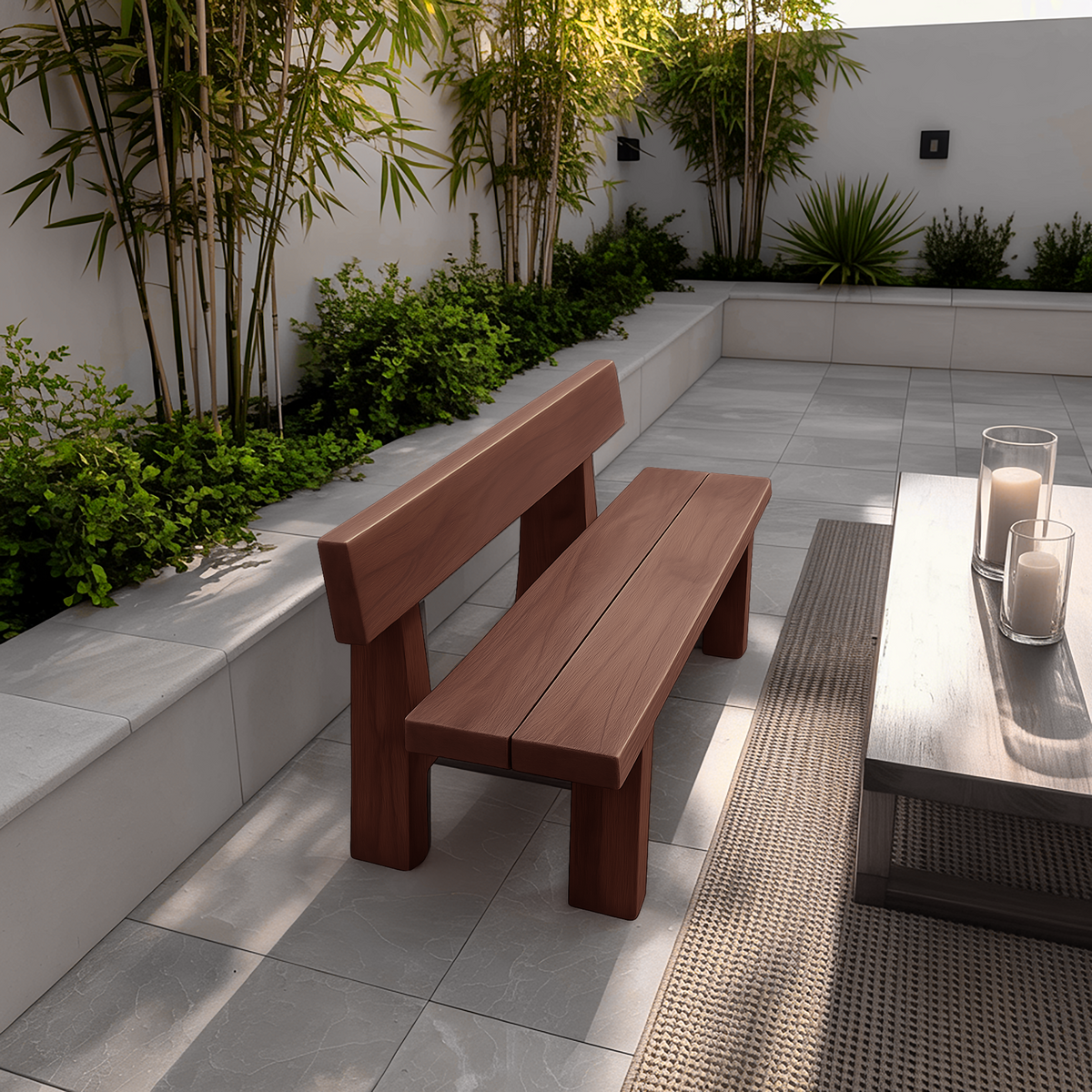 Minimalist Outdoor Garden Bench For Patio Balcony Courtyard - Image 7
