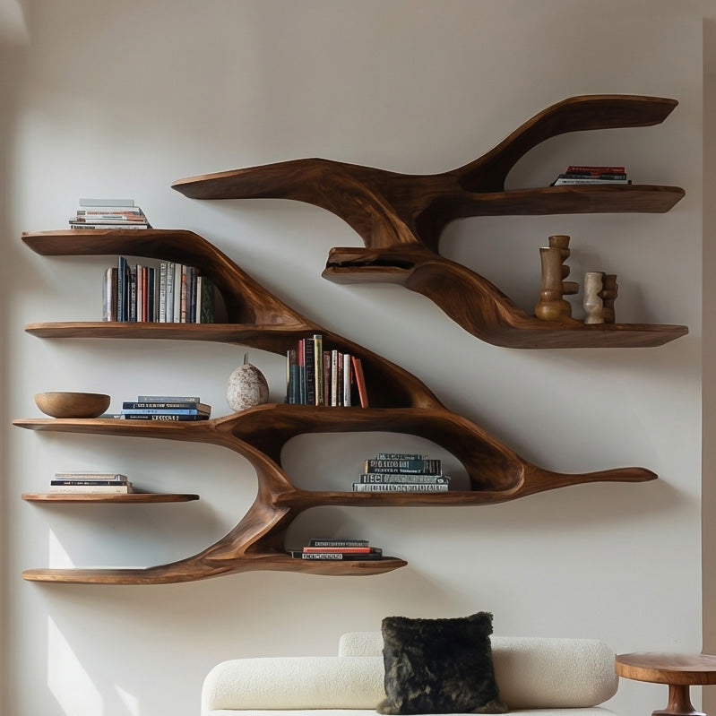Contemporary Wooden Wall Shelf For Living Room Decor - Image 3
